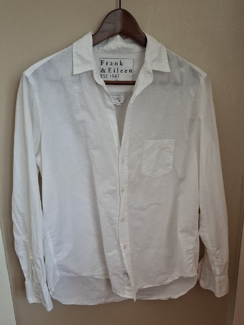 Frank & Eileen White Cotton Button Shirt_1